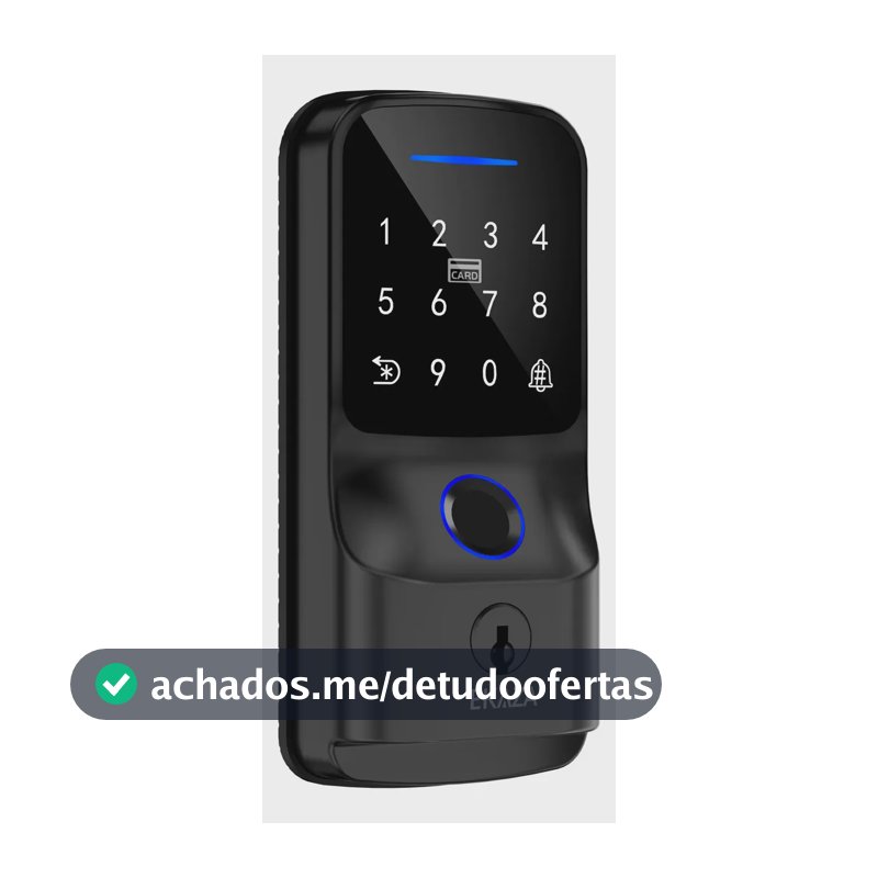 Fechadura Digital Ekaza de Sobrepor com Wi-Fi e Biometria para Porta de Madeira