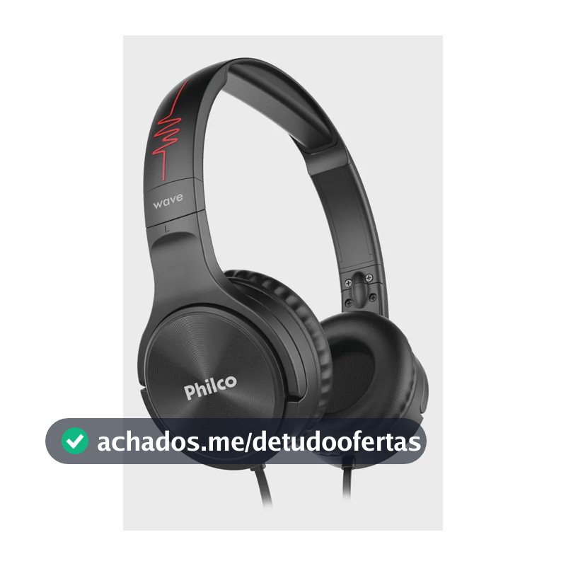 Fone de Ouvido Headphone Philco Extreme com Fio e Microfone PFO02P