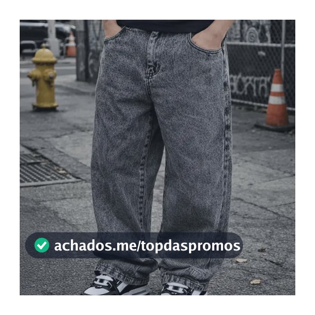 Calça Jeans Masculina Estonada Streetwear Baggy