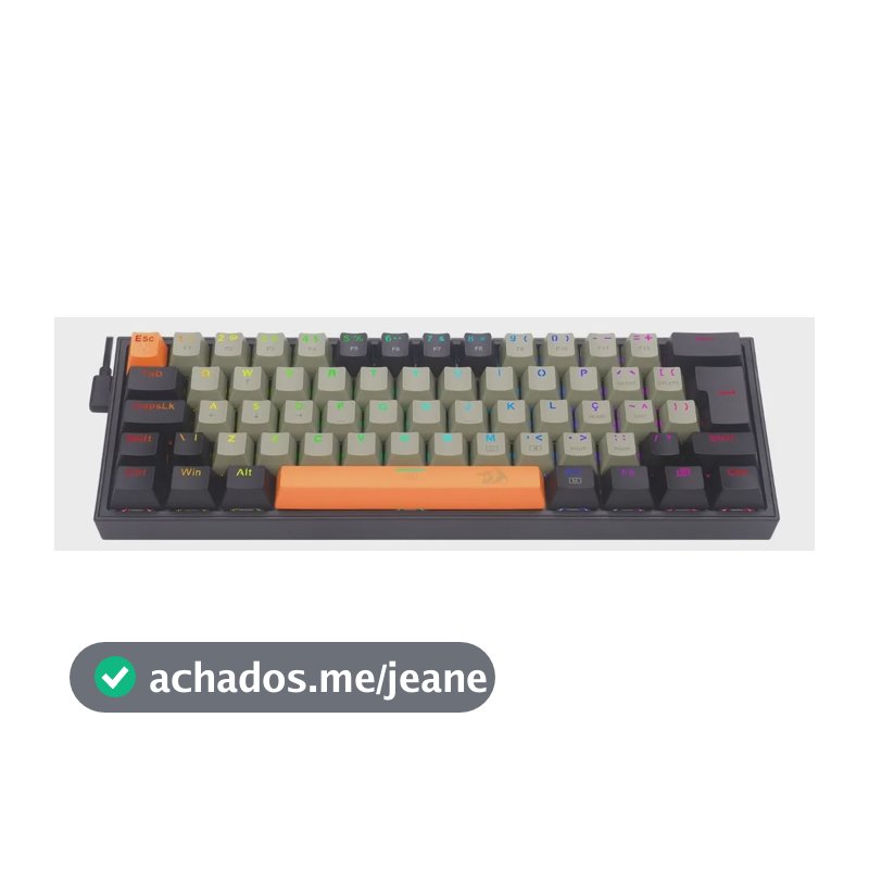Teclado Gamer Redragon Fizz Rgb Mecânico Switch Marrom Abnt2
