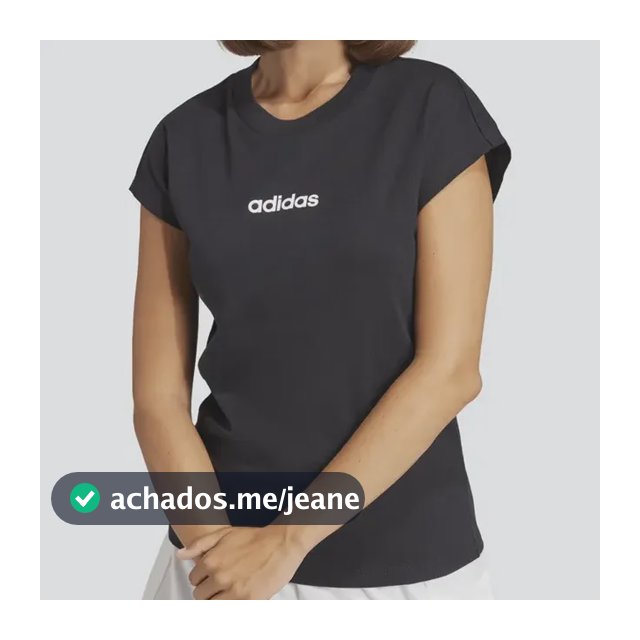 Camiseta adidas Logo Linear Feminina Preta