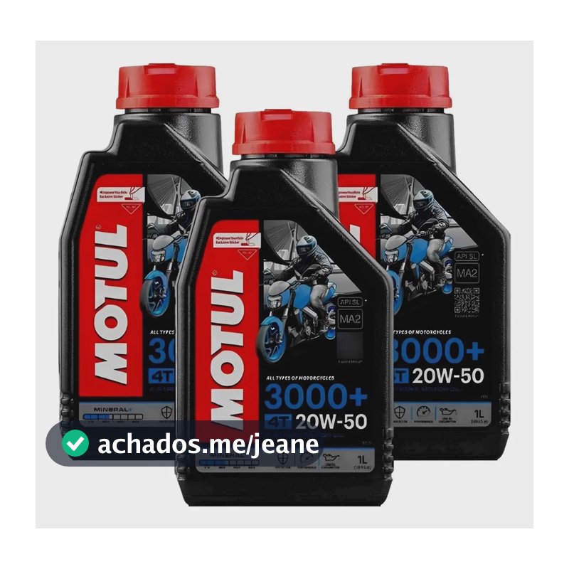 3 Litros Óleo 4 Tempos Motul 3000 20w50 Mineral