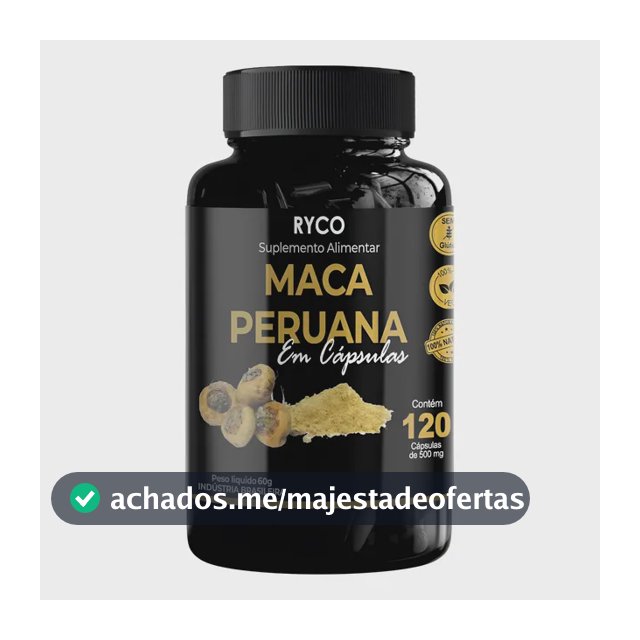 Maca Peruana Original 120 Cápsulas- Envio Já Sem Sabor