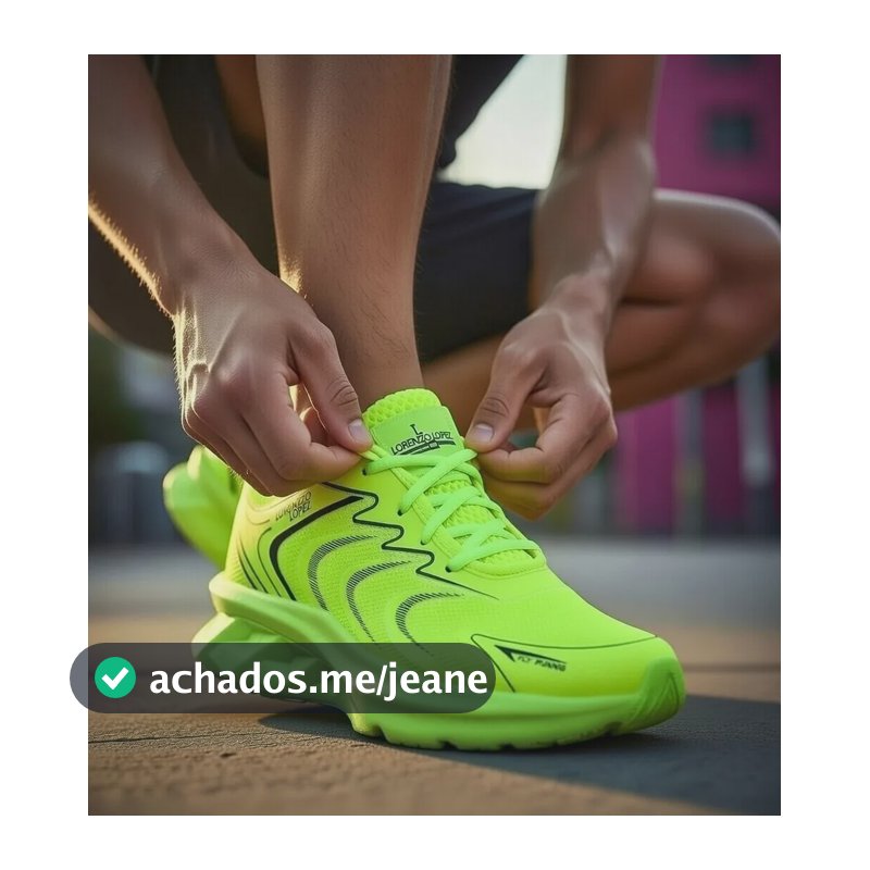 Tênis Masculino Amortece Impacto Esportivo Corrida Fitness Verde-limão 41 Br