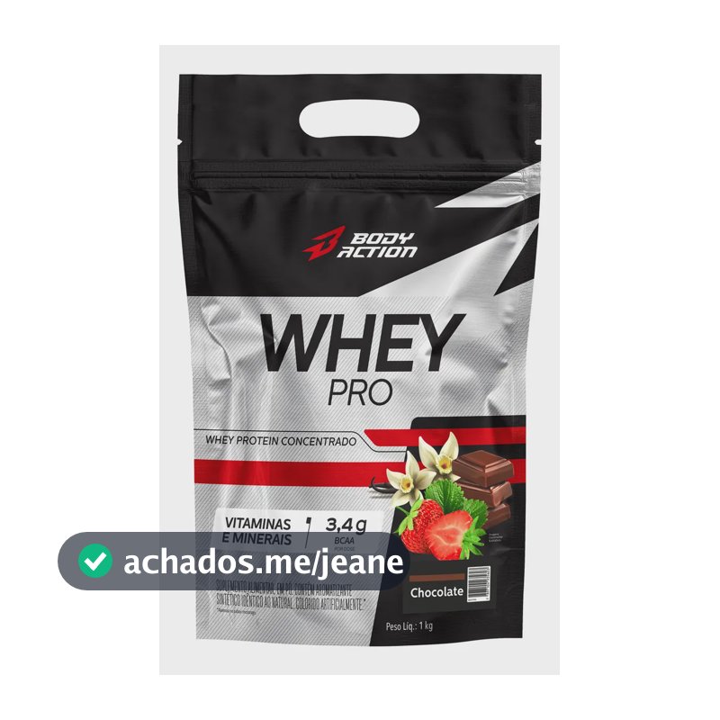 Whey Concentrado Pro 1kg - Bodyaction Sabor Chocolate