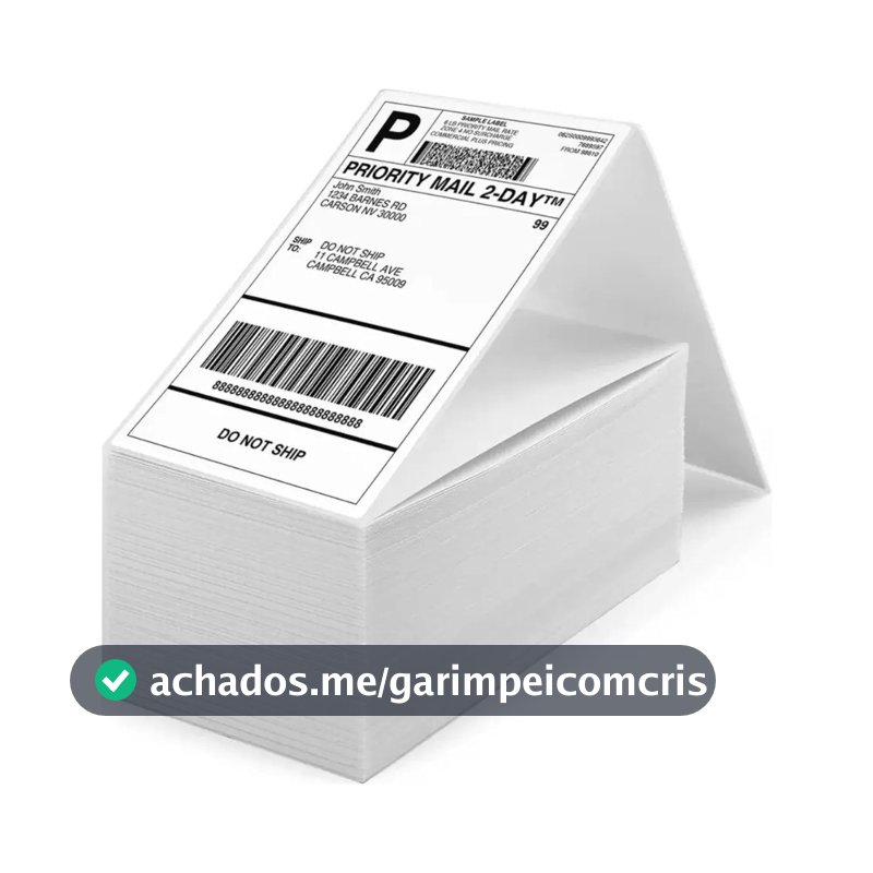 1.000 Etiqueta Térmica Sem Rolo 10x15 /100x150 Formato Resma Cor Branco Gigantes do Bazar