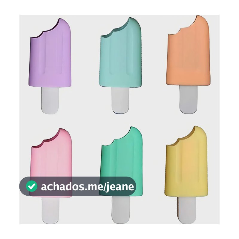 Kit 6 Mini Marca Texto Picolé Pastel sou mais importad