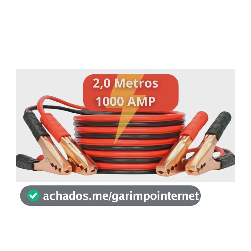 Cabo Recarga Chupeta Bateria Reforçado 1000a