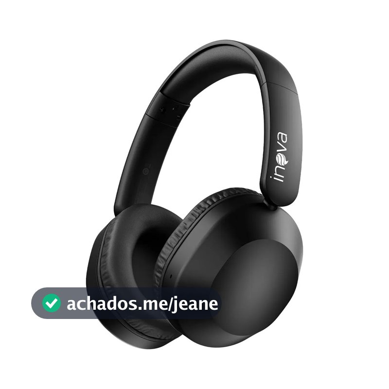 Fone De Ouvido Headphone Bluetooth 6.0 Sem Fio Premium Potente Super Bass Compatível, bateria de 50 Horas Para iPhone Samsung Xiaomi Redmi Lenovo Motorola Esportivo Caminhada Academia Cor Preto Inova