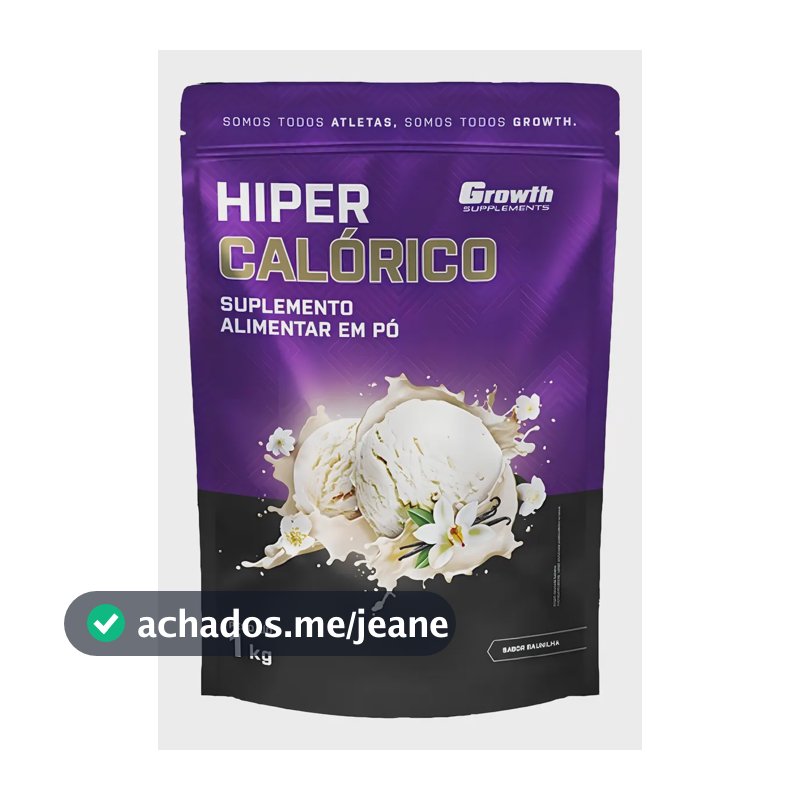 Hipercalórico 1kg Growth Supplements - Sabor Baunilha