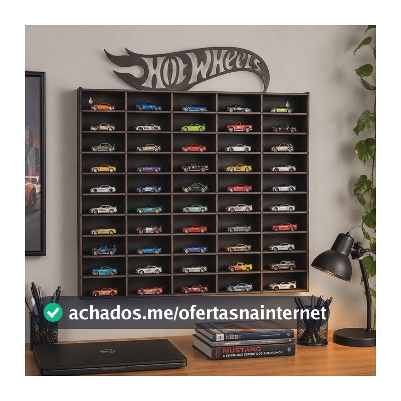 Expositor Para 50 Carrinhos Hot Weels Prateleira Brinquedo Mdf