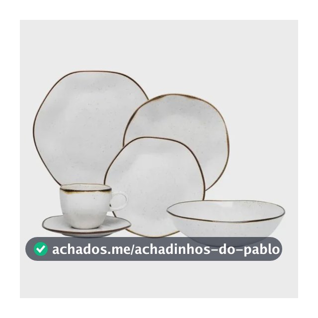 Aparelho De Jantar 30 Peças Ryo Maresia + Saladeira 26cm Off White