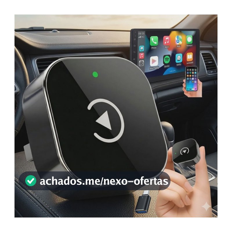 Carplay Adaptador Sem Fio Car Play Android Auto 2 Em 1 Usb
