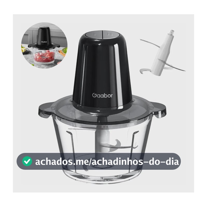 Processador Alimentos Gaabor 2l 300w Triturador Elétrico Preto 127v