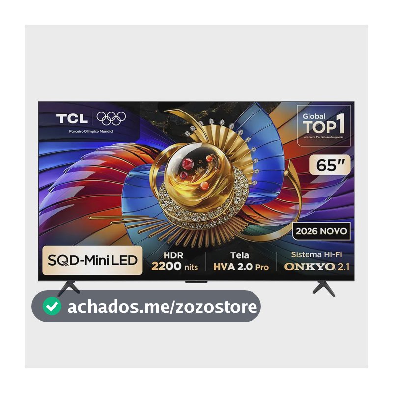 Smart TV TCL 65 Polegadas SQD-Mini LED 4K Q7D Pro WiFi Bluetooth Google TV HDR10+ 144 Hz 65Q7DPRO