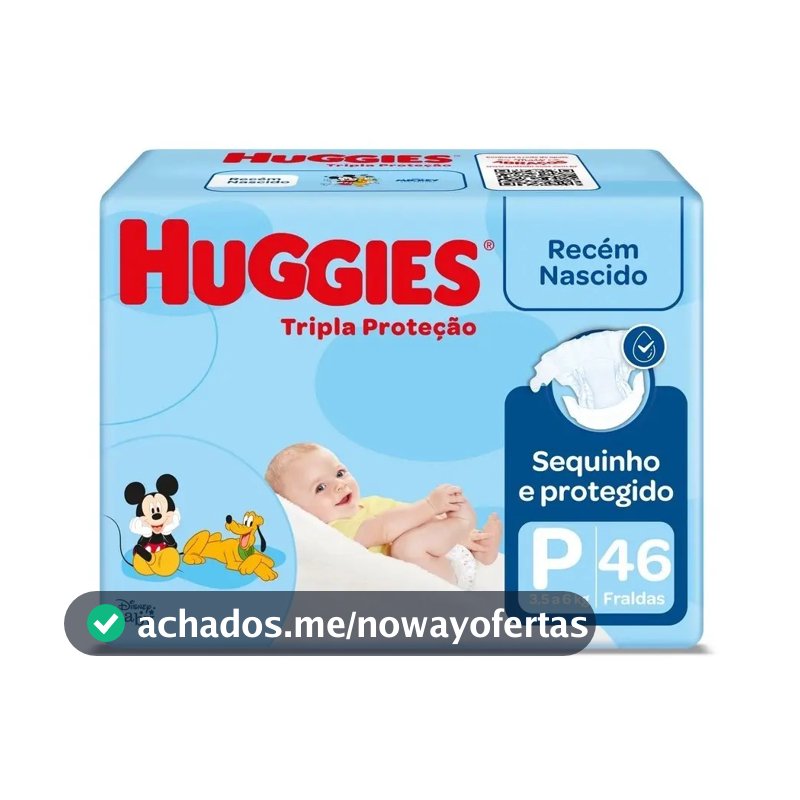 Pacote De Fraldas Tripla Proteção P Com 46 Unidades Huggies