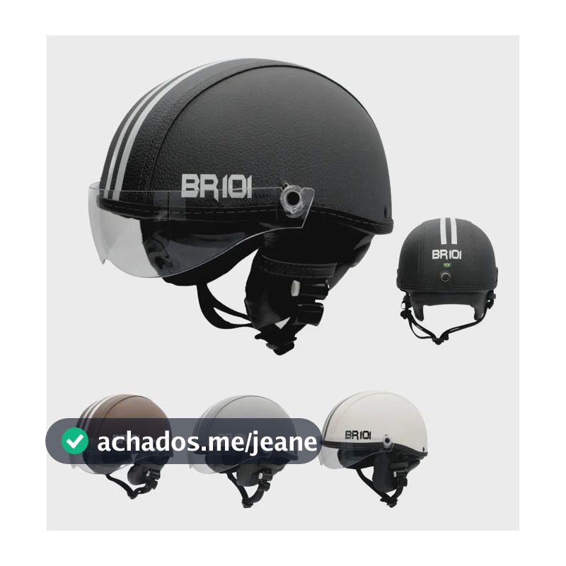 Capacete Coquinho Scooter Bike Moto Elétrica Viseira Cristal Preto Br101 57/58