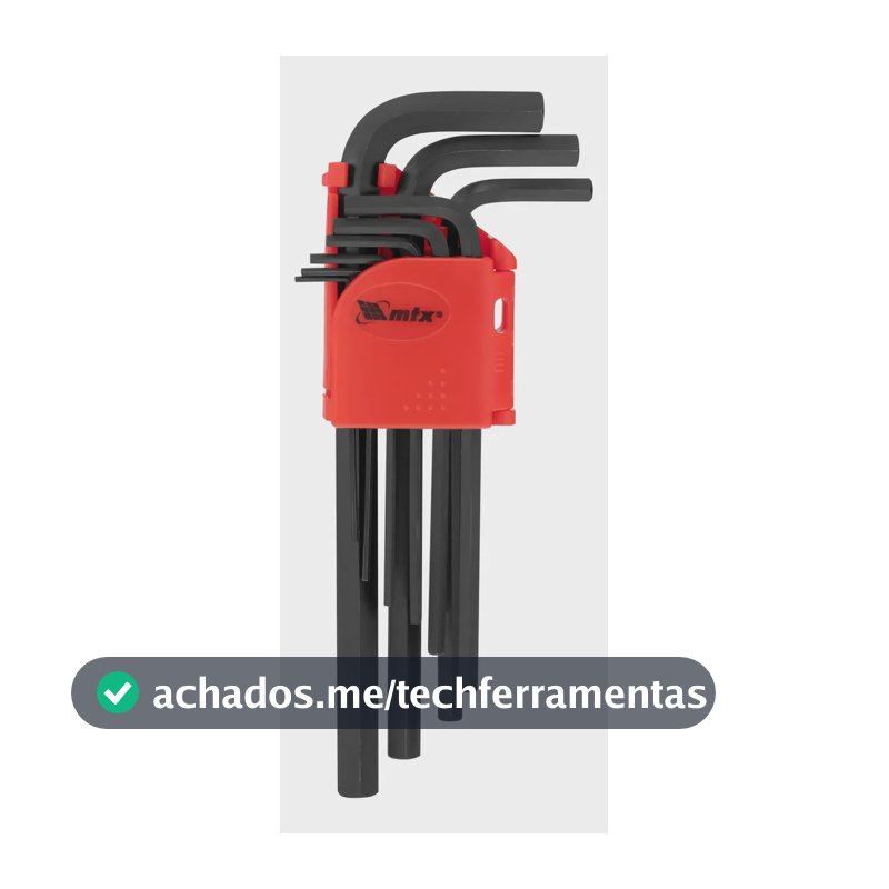 Jogo De Chave Allen Longa Oxidado Preto 15-10mm 9pcs Mtx Preto