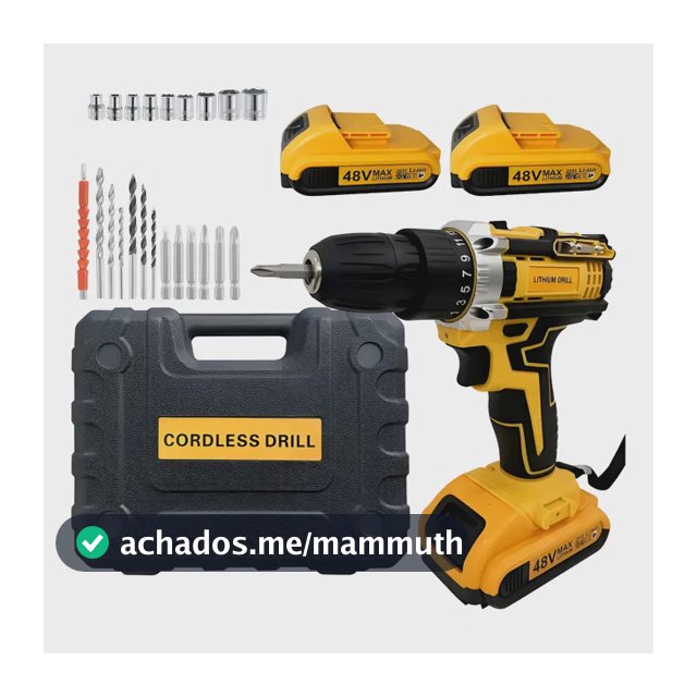 Furadeira Parafusadeira 48v Max 2 Baterias De Lítio Sem Fio