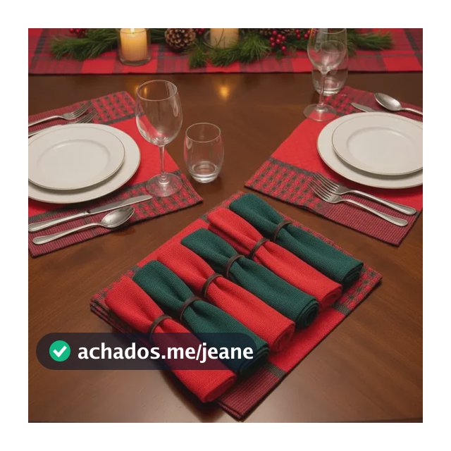 Jogo Americano Natalino 100% Algodão Mesa Posta Natal Luxo Natalino 6 Lugares Lisa