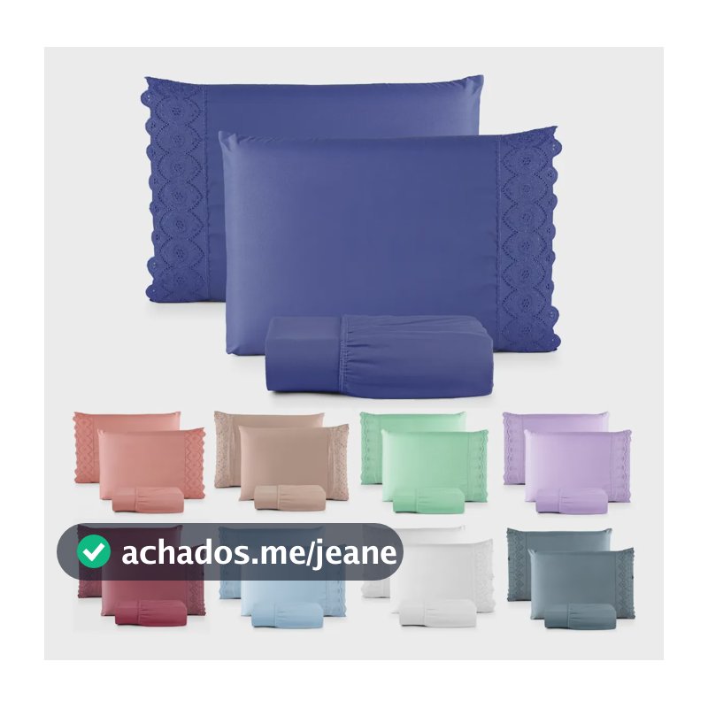 Jogo Lençol Lese Queen 400 Fios Cama Toque Macio Liso Hotel Azul-marinho
