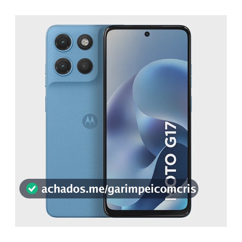 Smartphone Motorola Moto G17 4g - 128gb 4gb Ram + 8gb Ram Boost, Camera 50mp Sony Lytia 600, Tela Fhd+ 60hz, Bateria 5200 Mah - Azul