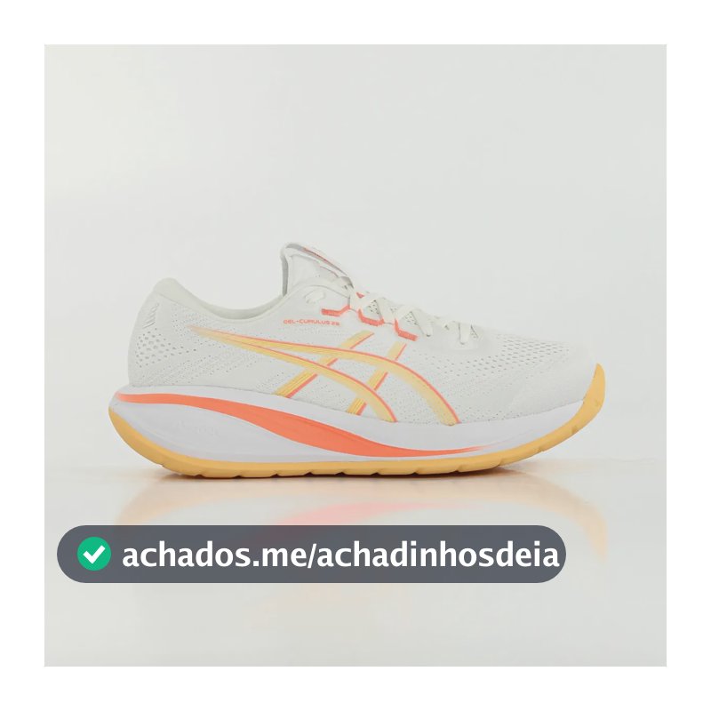 Tênis Asics Gel Cumulus 28 Corrida Maratona Amortecimento Branco-laranja 38 Br