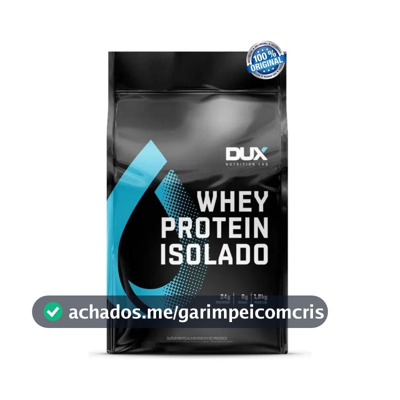 Whey Protein Isolado 1.8kg Dux Nutrition Refil 100% Sachê Sabor Cookies