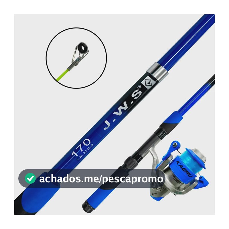 Kit Molinete Kaeru + Vara Molinete Ws-y724 1.70m Azul - Jws