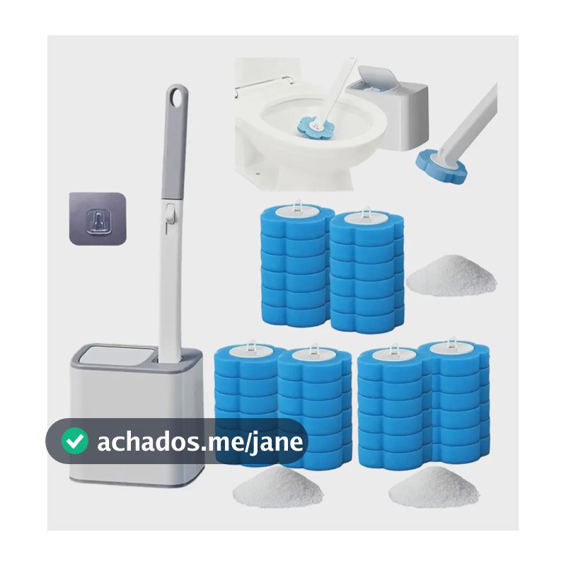 Kit Limpador De Vaso Escova Sanitária 36 Refis Descartavel 36 Kit Aroma Marinho