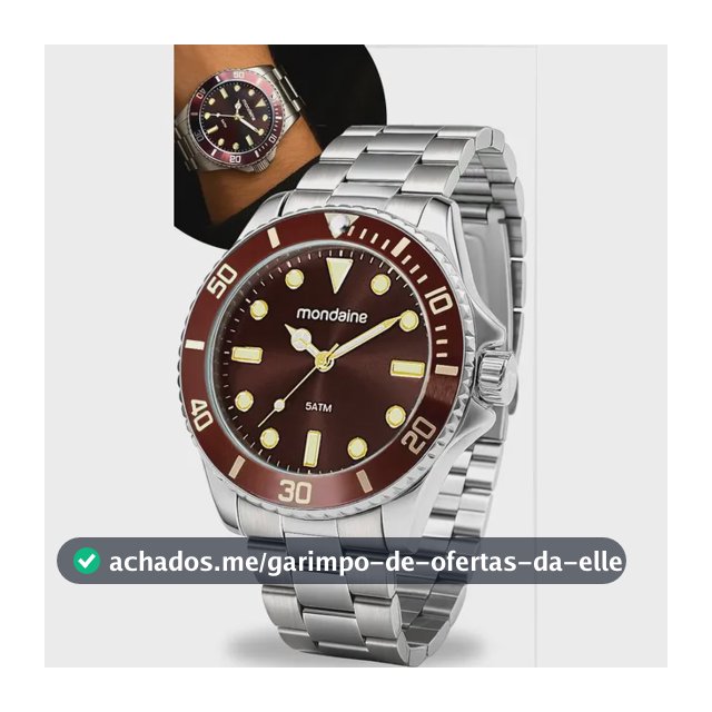 Relógio De Pulso Mondaine 32549g0mvne1 Com Corria De Aço Inoxidável Cor Prateado - Fondo Marrom