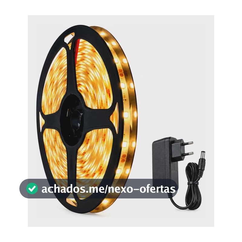 Fita Led Amarela 2835 Quente 5m 300 Led Dupla Face Fonte Cor da luz Branco-quente IP20 Maffacioli