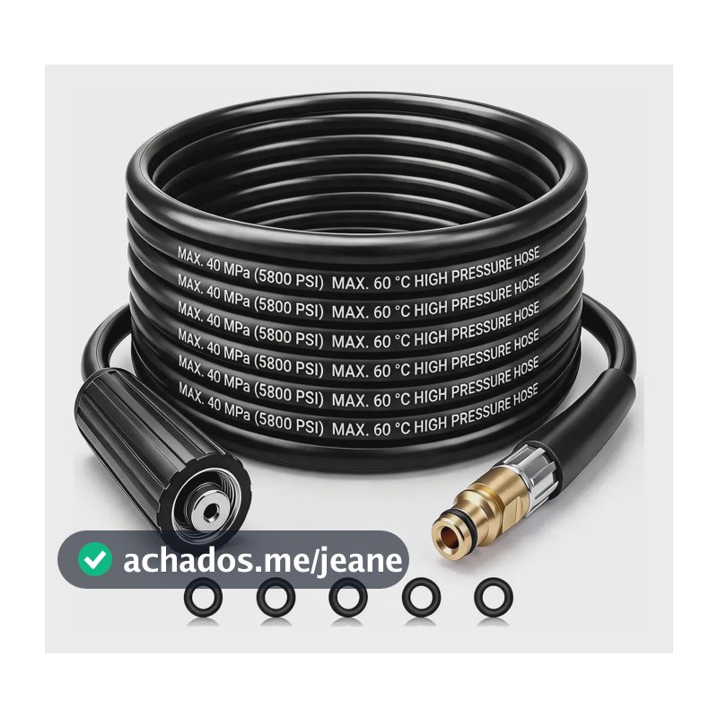 Mangueira Lavadora Alta Pressão 10m P/ Karcher K2 A K7 Preta Preto