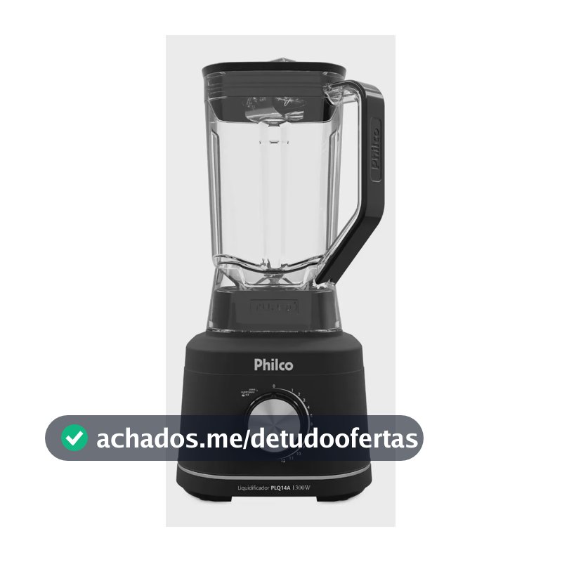 Liquidificador Philco Plq14a Com Jarra de Plástico 1300W 2.7L Cor Preto