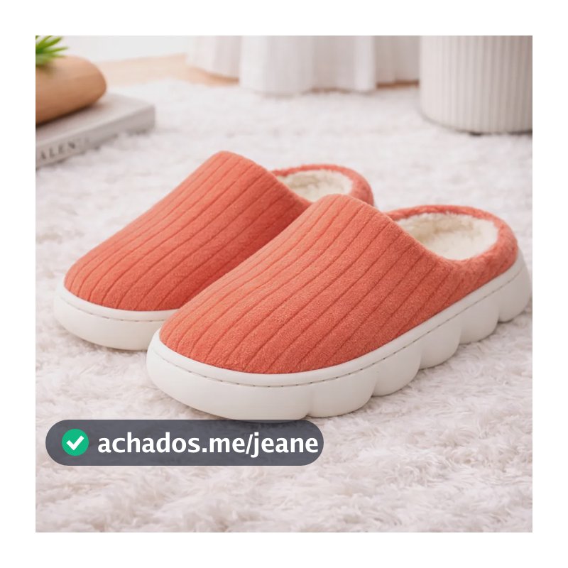 Pantufa Nuvem Antiderrapante Ultra Macio Leve Forrada Fofa Salmão Liso 39.40 Br