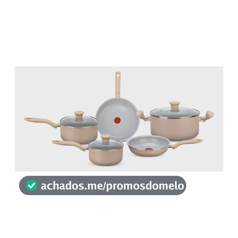 Jogo De Panelas 5 Peças Ceramic Light Sand Rochedo