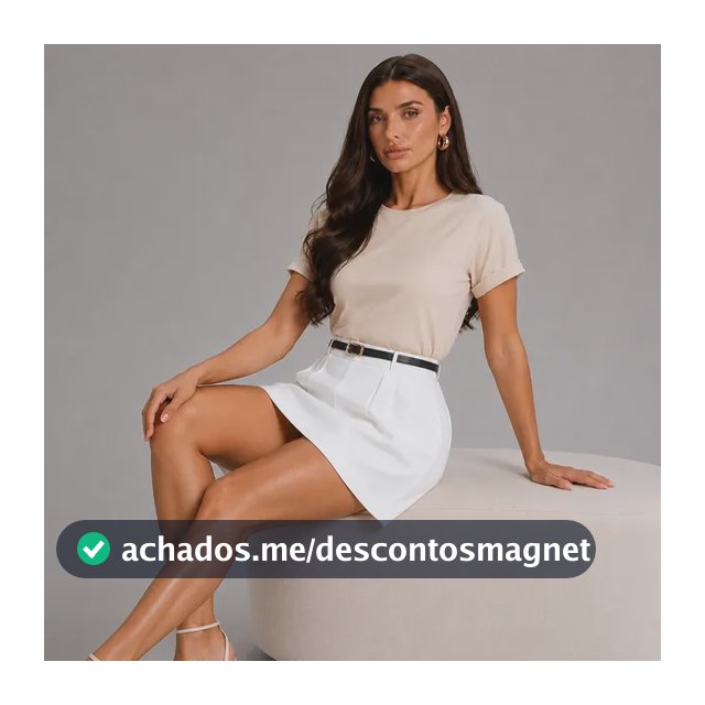 Short Saia Alfaiataria Feminino Cinto Couro Social Bolso Top