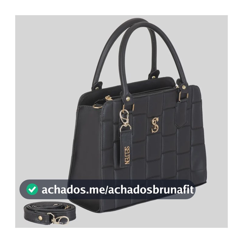 Bolsa Feminina Transversal e Alça De Mão E Selten Cor Preto