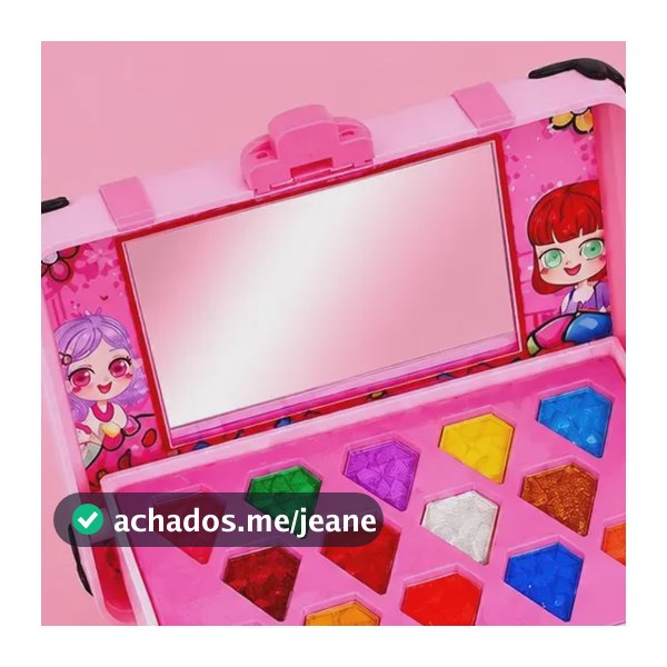 Kit Maquiagem Infantil Hipoalergênico Lavável com Estojo Rosa para Meninas