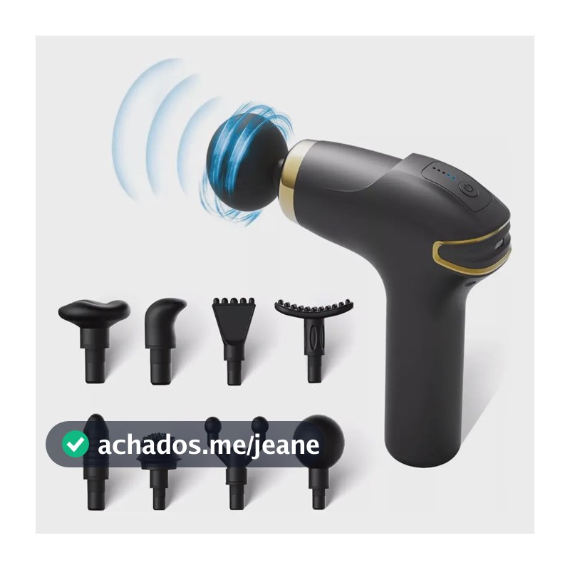Massageador Profissional Elétrico para Fisioterapia e Corpo,Com 5 Marchas Ajustáveis e 8 Tipos de Acessórios,Pistola de Massagem, Massage Gun para Pescoço,Aparelho de Massagens Completo