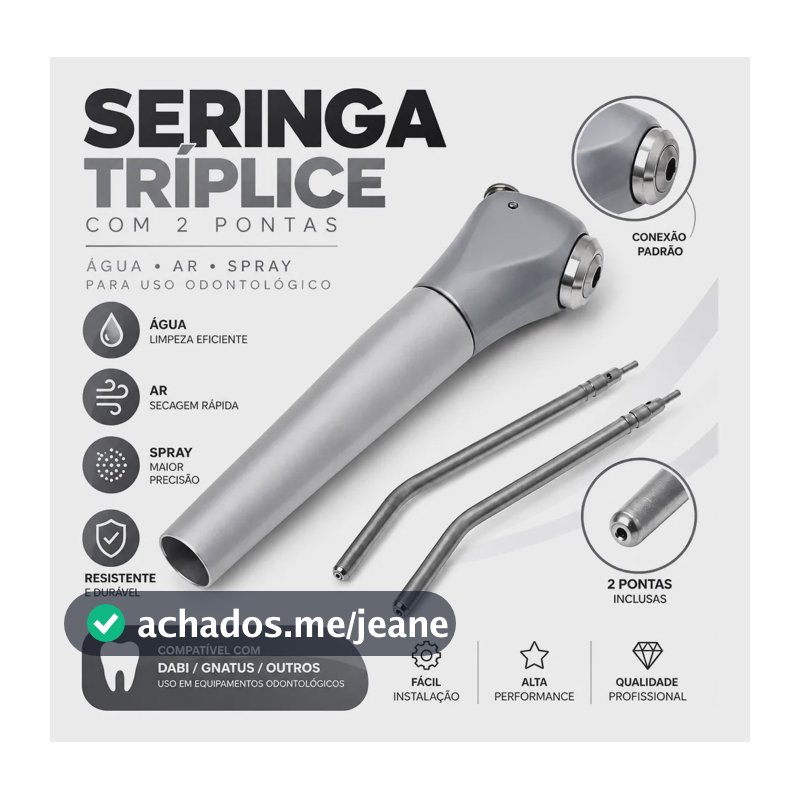 Seringa Tríplice C/ 2 Pontas Dabi / Gnatus / Outros