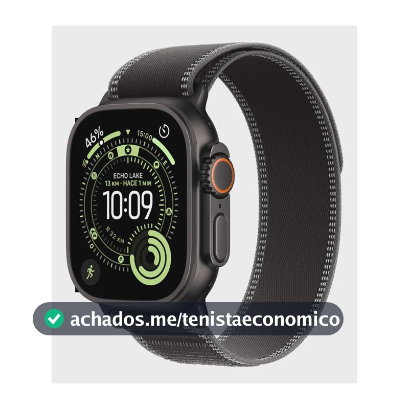 Apple Watch Ultra 3 GPS + Cellular • Caixa preta de titânio – 49 mm • Pulseira loop Trail preta/carvão – P/M - Distribuidor Autorizado