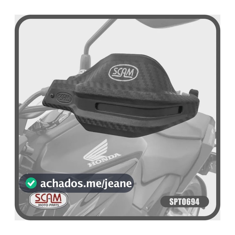 Protetor de Mão Scam CB 300F Twister 2023 CB250 Preto Plástico