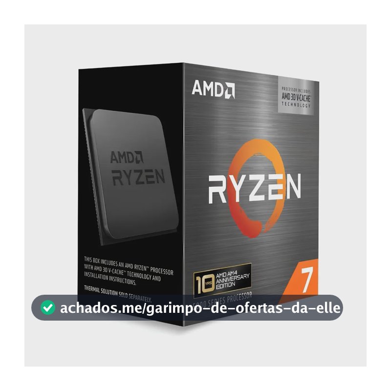 Processador Amd Ryzen 7 5800x3d, 4.5ghz Turbo,cache 96mb Am4