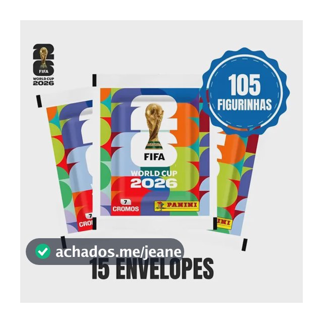 Kit 15 Envelopes Copa Do Mundo 2026 - 105 Figurinhas