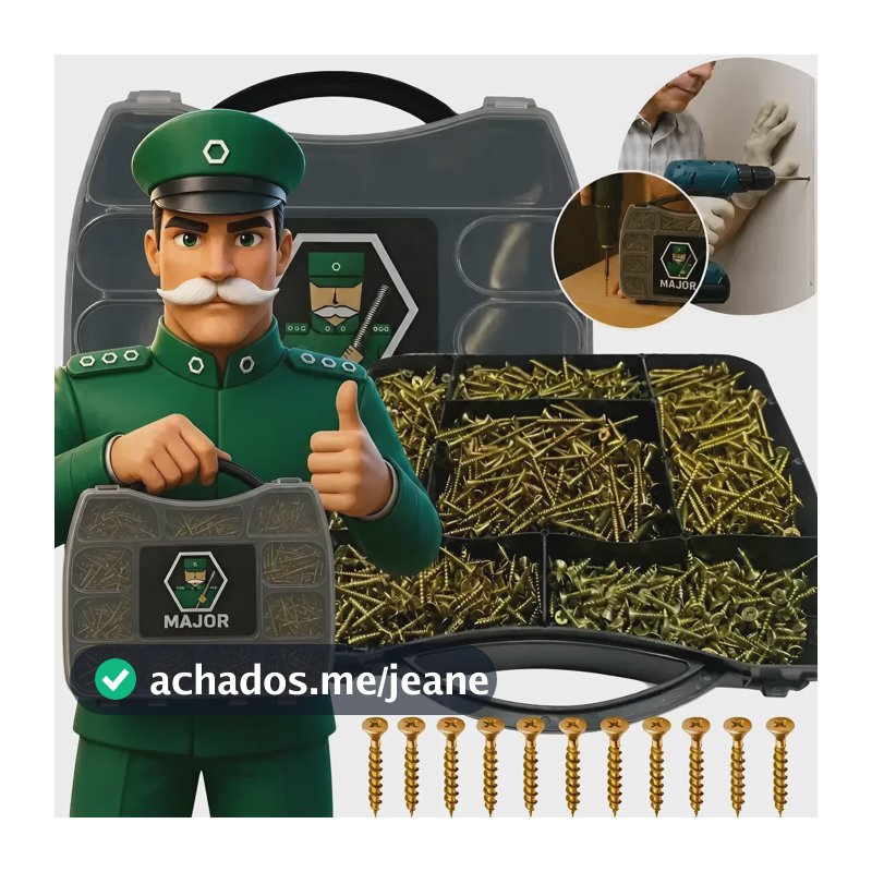 Kit 700 Parafusos Chipboard Cabeca Chata 3,5 Com Maleta