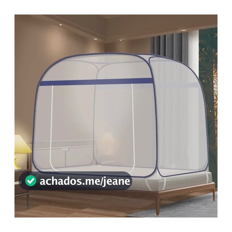 Mosquiteiro De Cama 1.5x2 Metros Tela Mosquito Pernilongo Azul