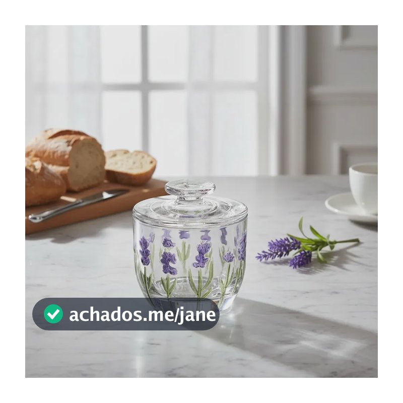 Manteigueira Francesa Lavanda Hand Painting 9,8 cm - Lyor