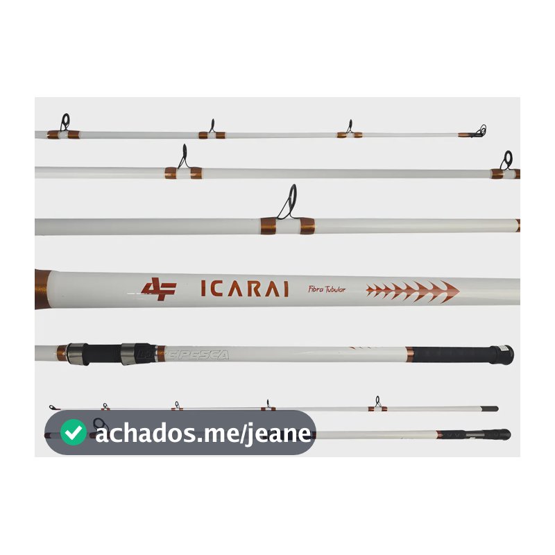 Vara de Molinete Albatroz Icarai 3602 Fibra de Carbono 3,6m 2 Partes
