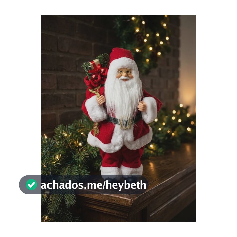 Boneco Papai Noel 30cm Grande Decoração Natalina Luxo Natal Vermelho Papai Noel 30cm Premium